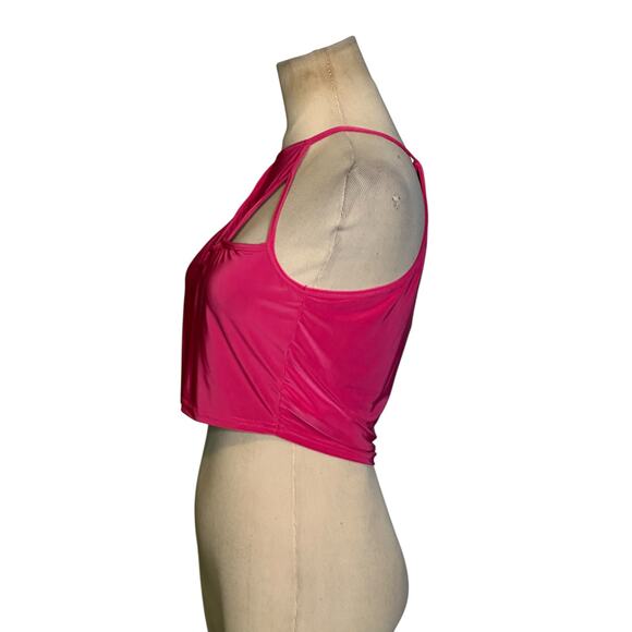 PrettyLittleThings pink cut out crop tank top size 6 - Picture 7 of 12